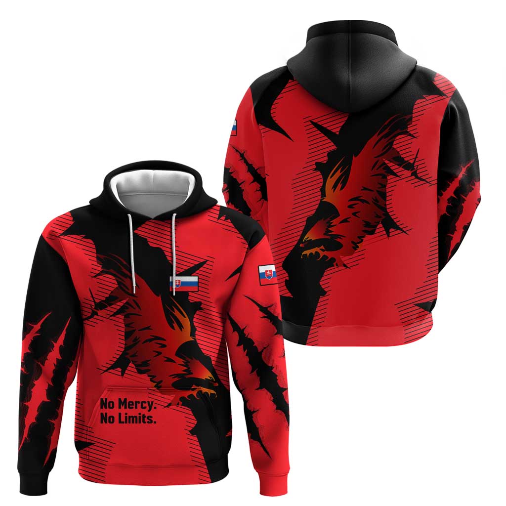 Slovakia Hoodie with Red Black Falcon Claw No Mercy Spirit