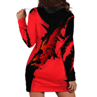 Slovakia Hoodie Dress with Red Black Falcon Claw No Mercy Spirit