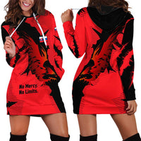 Slovakia Hoodie Dress with Red Black Falcon Claw No Mercy Spirit
