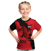 Slovakia Kid T Shirt with Red Black Falcon Claw No Mercy Spirit