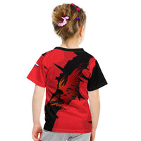 Slovakia Kid T Shirt with Red Black Falcon Claw No Mercy Spirit