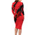 Slovakia Long Sleeve Bodycon Dress with Red Black Falcon Claw No Mercy Spirit