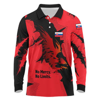 Slovakia Long Sleeve Polo Shirt with Red Black Falcon Claw No Mercy Spirit