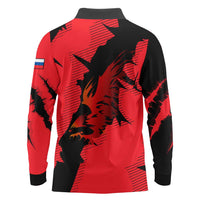 Slovakia Long Sleeve Polo Shirt with Red Black Falcon Claw No Mercy Spirit
