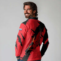 Slovakia Long Sleeve Polo Shirt with Red Black Falcon Claw No Mercy Spirit