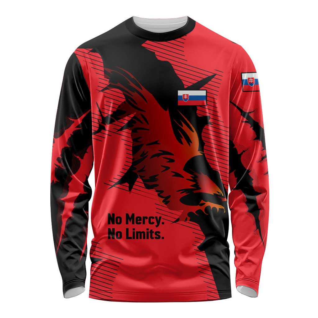Slovakia Long Sleeve Shirt with Red Black Falcon Claw No Mercy Spirit
