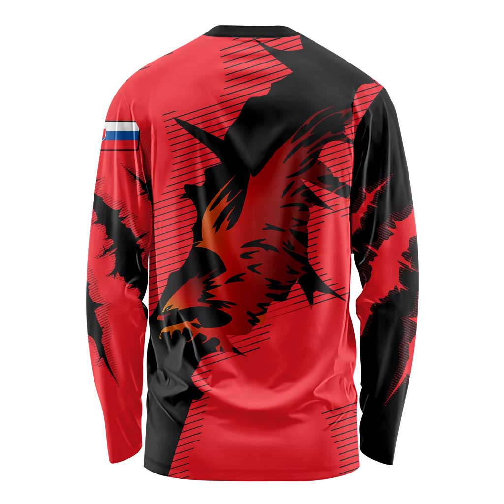 Slovakia Long Sleeve Shirt with Red Black Falcon Claw No Mercy Spirit