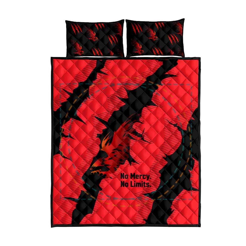Slovakia Quilt Bed Set with Red Black Falcon Claw No Mercy Spirit