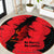 Slovakia Round Carpet with Red Black Falcon Claw No Mercy Spirit