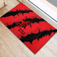Slovakia Rubber Doormat with Red Black Falcon Claw No Mercy Spirit