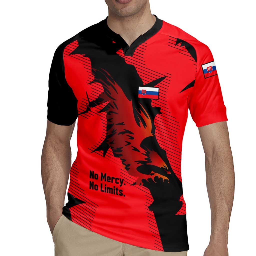 Slovakia Rugby Jersey with Red Black Falcon Claw No Mercy Spirit
