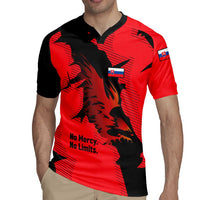 Slovakia Rugby Jersey with Red Black Falcon Claw No Mercy Spirit
