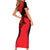 Slovakia Short Sleeve Bodycon Dress with Red Black Falcon Claw No Mercy Spirit