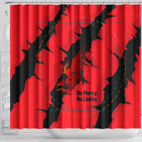 Slovakia Shower Curtain with Red Black Falcon Claw No Mercy Spirit