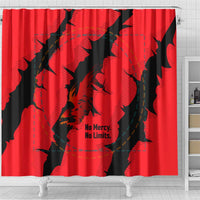 Slovakia Shower Curtain with Red Black Falcon Claw No Mercy Spirit