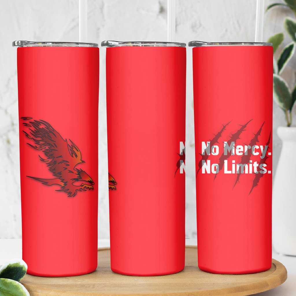 Slovakia Skinny Tumbler with Red Black Falcon Claw No Mercy Spirit