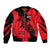 Slovakia Sleeve Zip Bomber Jacket with Red Black Falcon Claw No Mercy Spirit