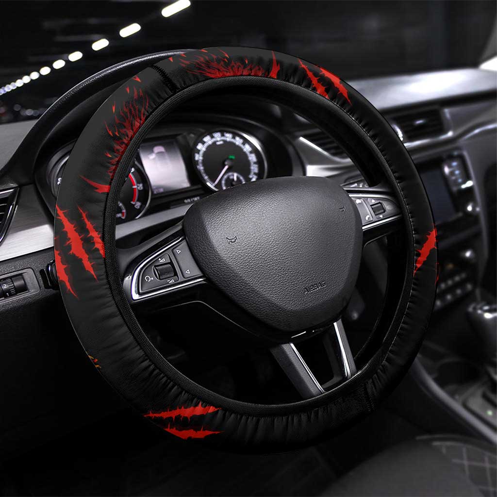 Slovakia Steering Wheel Cover with Red Black Falcon Claw No Mercy Spirit