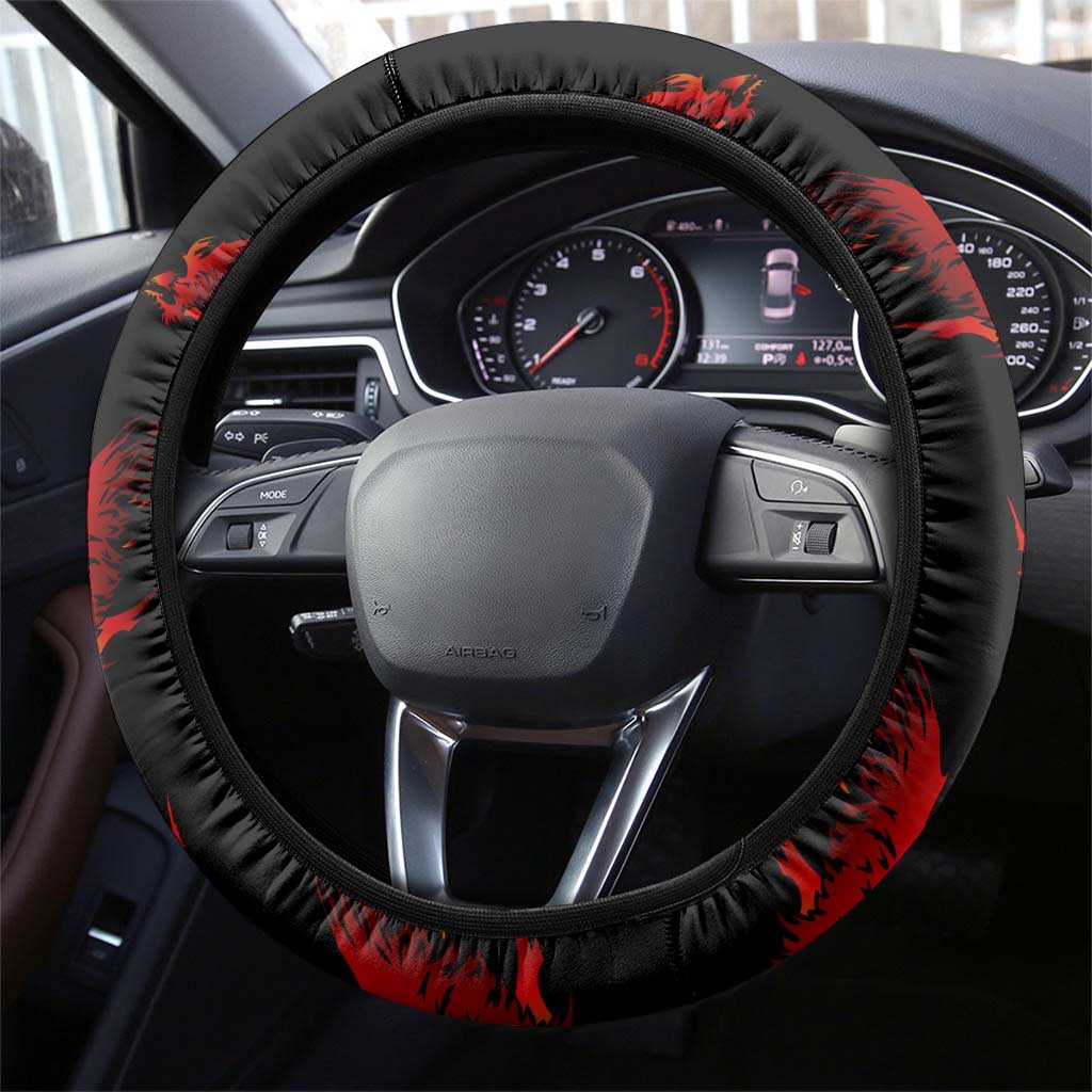 Slovakia Steering Wheel Cover with Red Black Falcon Claw No Mercy Spirit