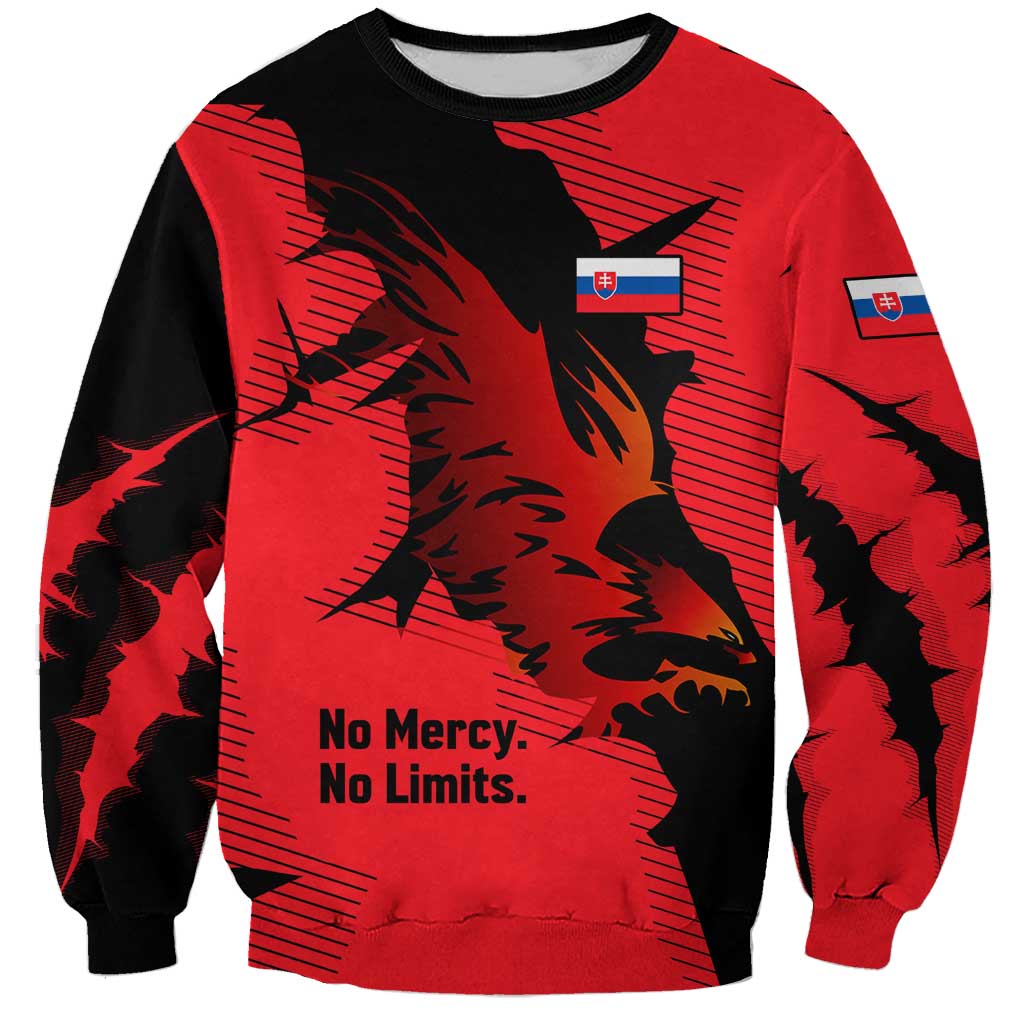 Slovakia Sweatshirt with Red Black Falcon Claw No Mercy Spirit