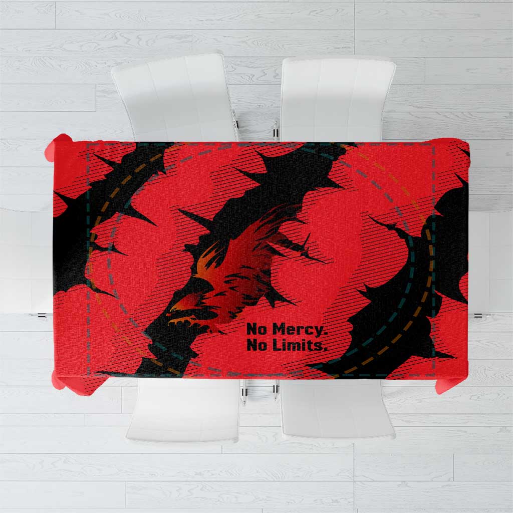 Slovakia Tablecloth with Red Black Falcon Claw No Mercy Spirit
