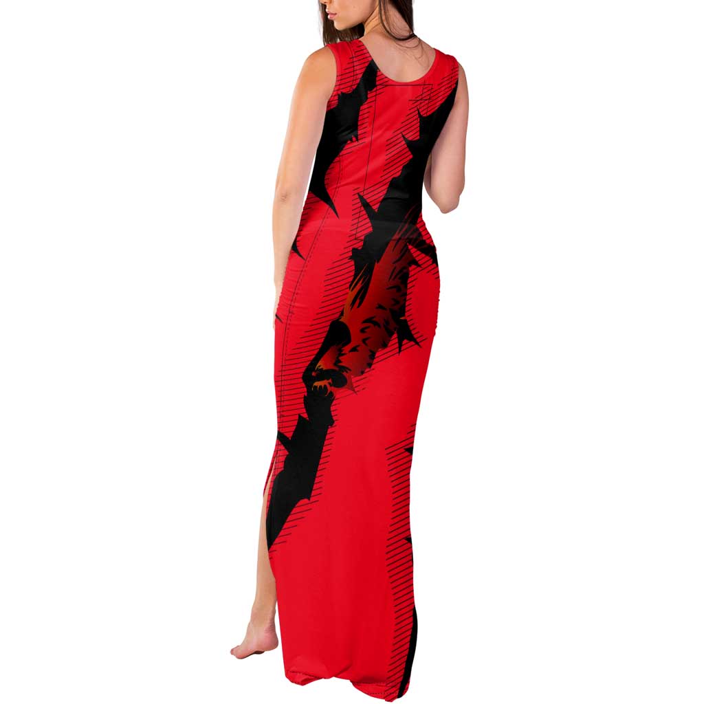 Slovakia Tank Maxi Dress with Red Black Falcon Claw No Mercy Spirit
