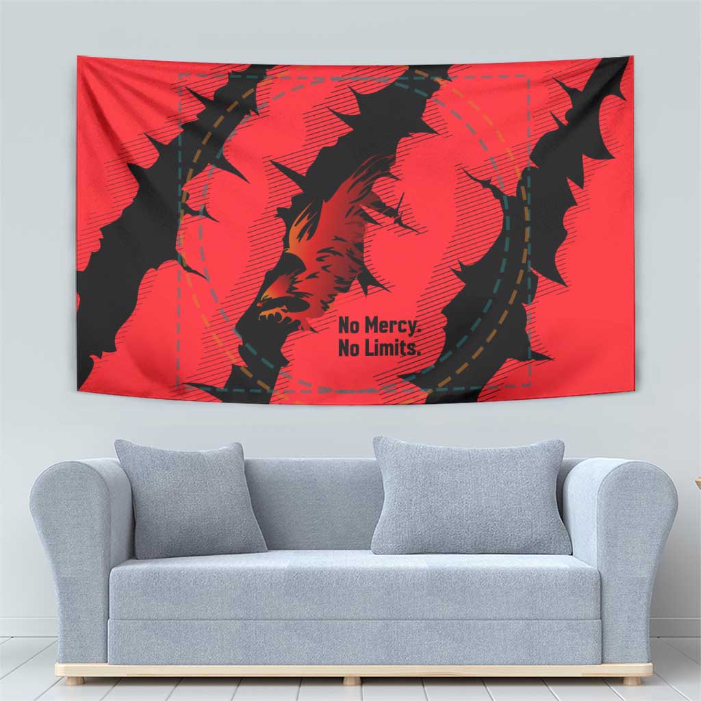 Slovakia Tapestry with Red Black Falcon Claw No Mercy Spirit