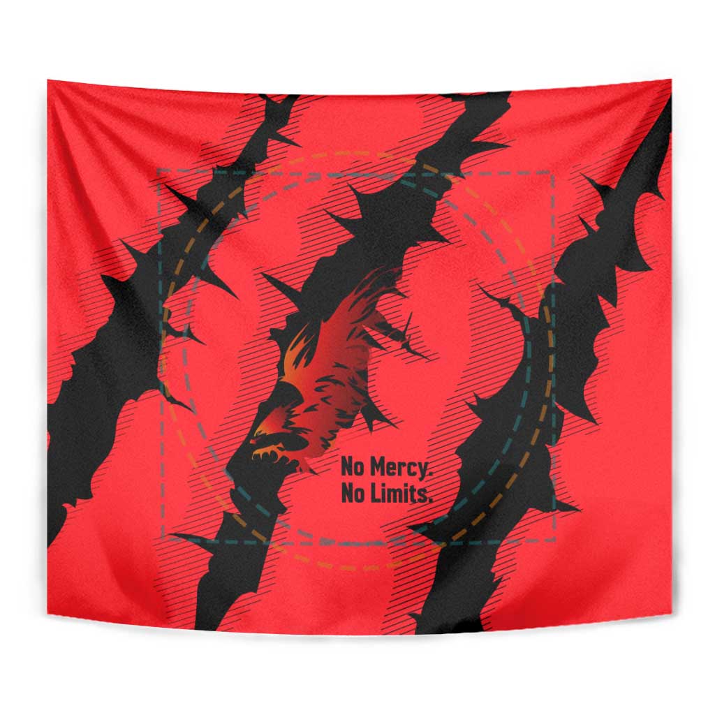 Slovakia Tapestry with Red Black Falcon Claw No Mercy Spirit