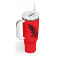 Slovakia Tumbler With Handle with Red Black Falcon Claw No Mercy Spirit
