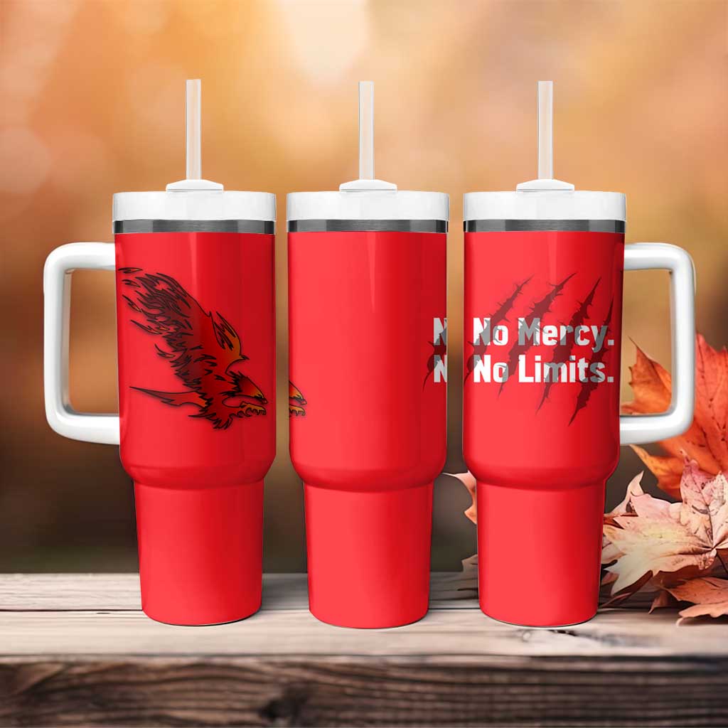 Slovakia Tumbler With Handle with Red Black Falcon Claw No Mercy Spirit