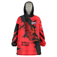 Slovakia Wearable Blanket Hoodie with Red Black Falcon Claw No Mercy Spirit