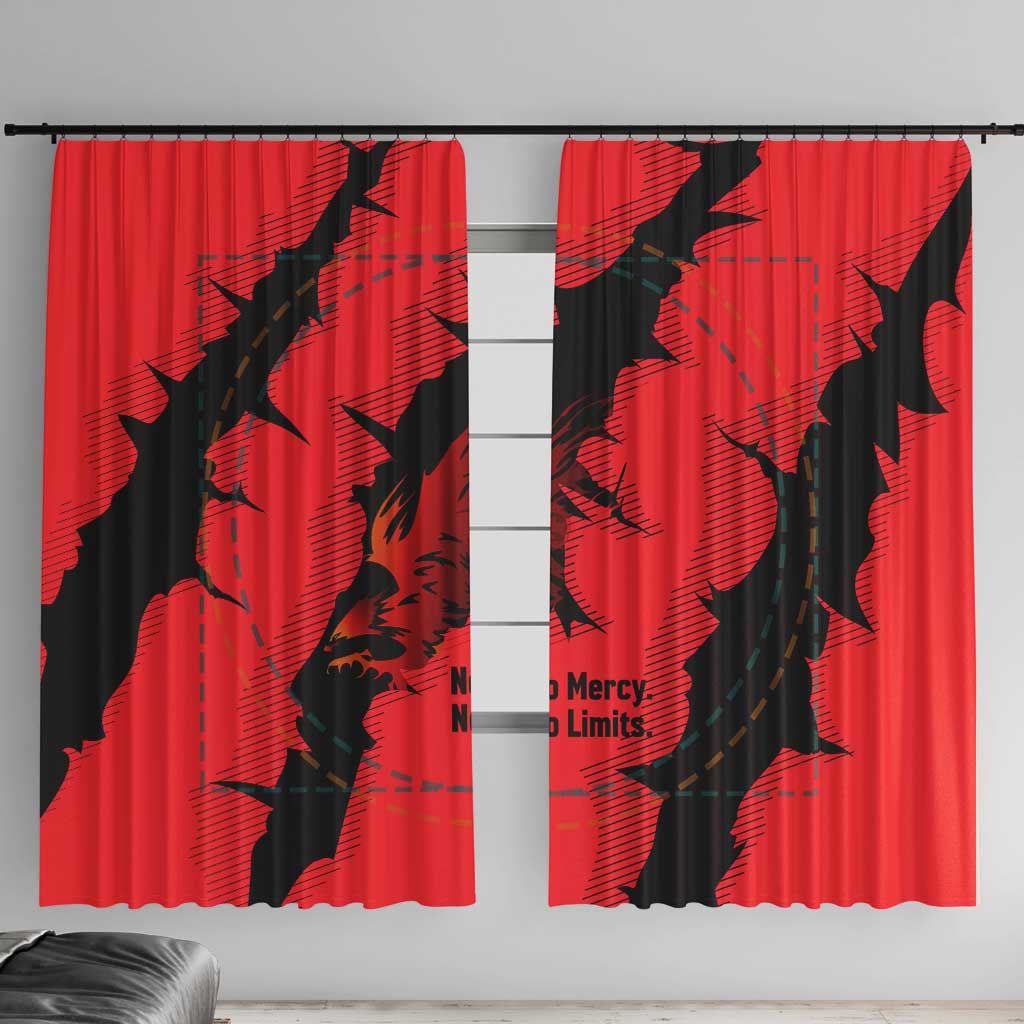 Slovakia Window Curtain with Red Black Falcon Claw No Mercy Spirit