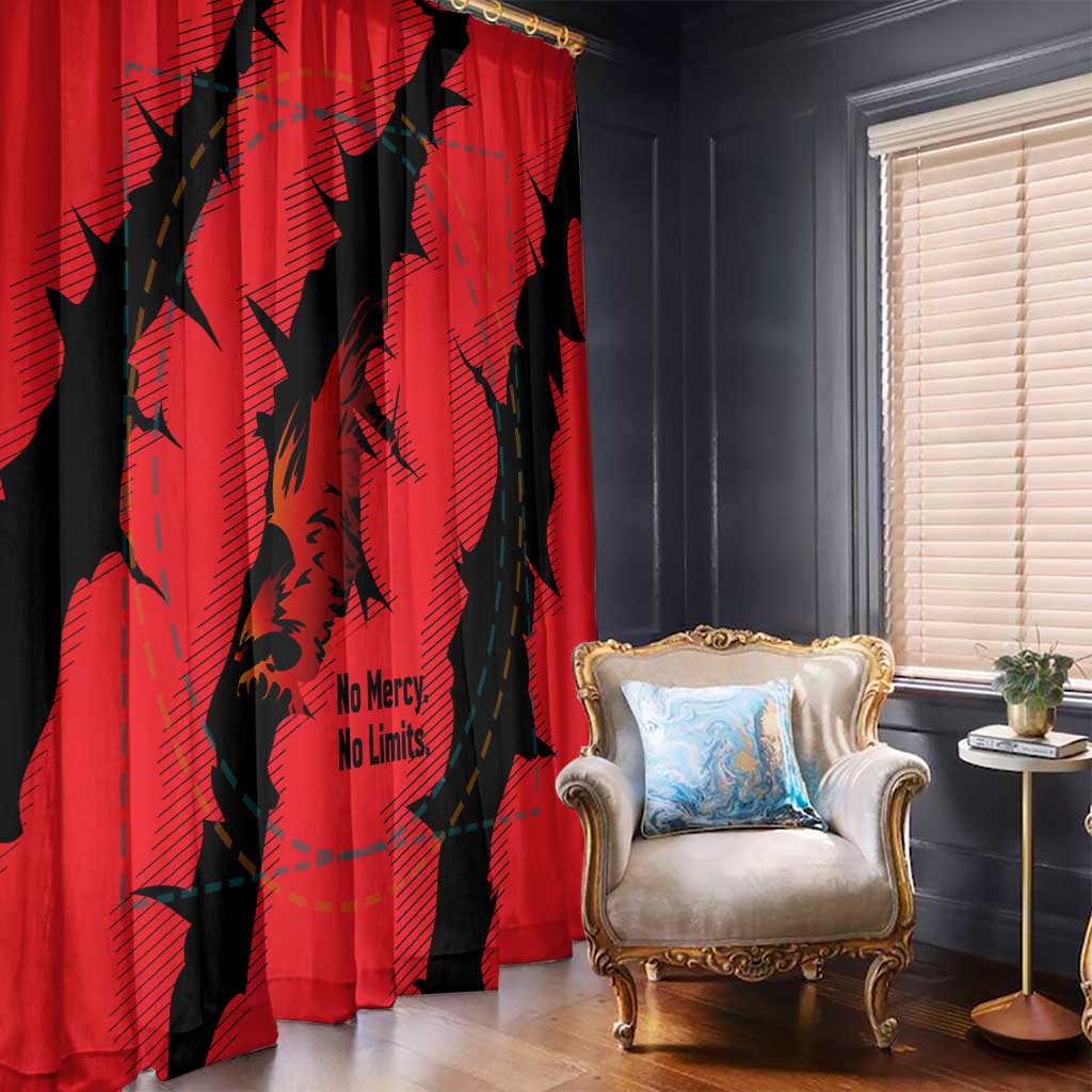 Slovakia Window Curtain with Red Black Falcon Claw No Mercy Spirit