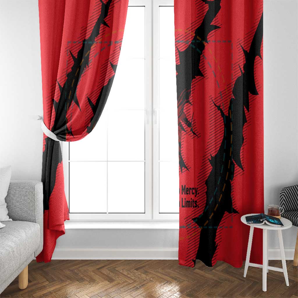 Slovakia Window Curtain with Red Black Falcon Claw No Mercy Spirit