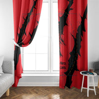 Slovakia Window Curtain with Red Black Falcon Claw No Mercy Spirit