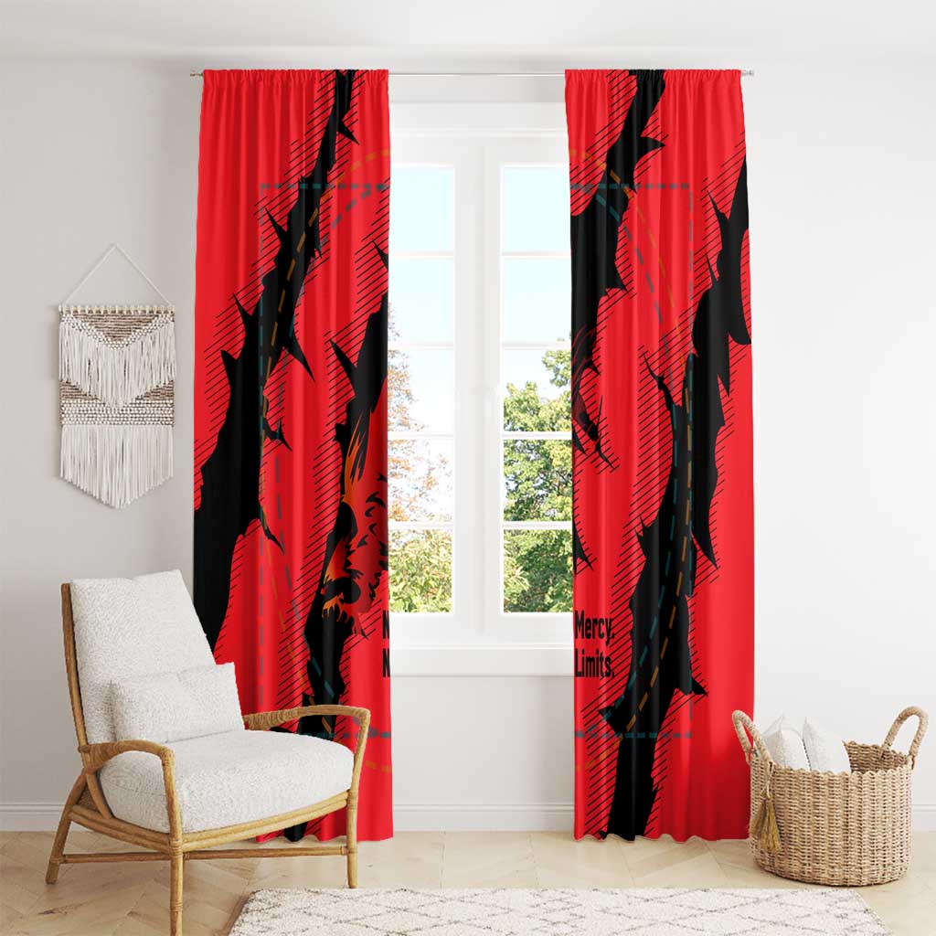 Slovakia Window Curtain with Red Black Falcon Claw No Mercy Spirit