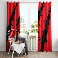Slovakia Window Curtain with Red Black Falcon Claw No Mercy Spirit