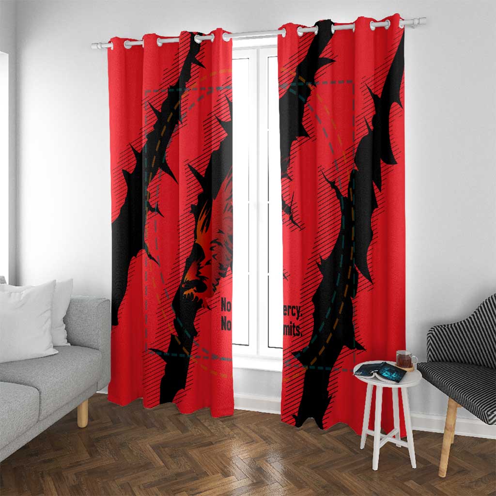 Slovakia Window Curtain with Red Black Falcon Claw No Mercy Spirit