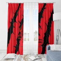 Slovakia Window Curtain with Red Black Falcon Claw No Mercy Spirit