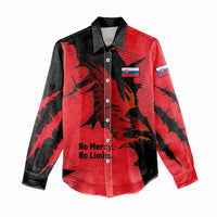 Slovakia Women Casual Shirt with Red Black Falcon Claw No Mercy Spirit