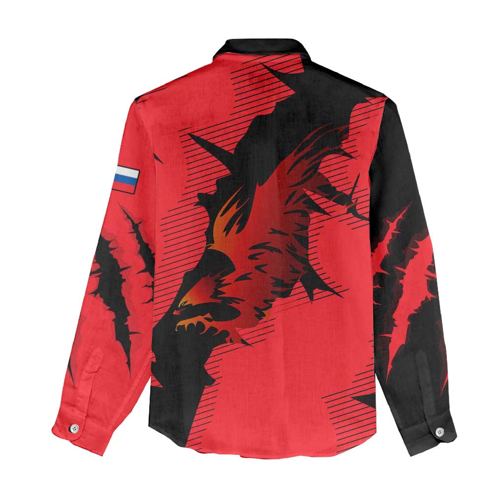 Slovakia Women Casual Shirt with Red Black Falcon Claw No Mercy Spirit