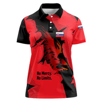 Slovakia Women Polo Shirt with Red Black Falcon Claw No Mercy Spirit