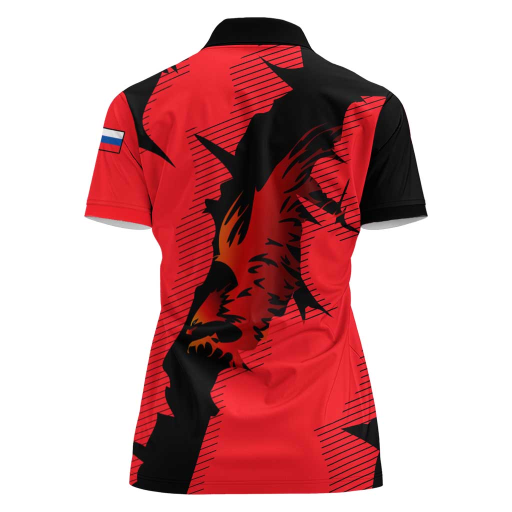 Slovakia Women Polo Shirt with Red Black Falcon Claw No Mercy Spirit