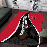 Trinidad and Tobago Flag Crest Design Area Rug with Bold Red Black Diagonal Layout - Wonder Print Shop