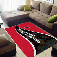 Trinidad and Tobago Flag Crest Design Area Rug with Bold Red Black Diagonal Layout - Wonder Print Shop