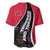 Trinidad and Tobago Flag Crest Design Baseball Jersey with Bold Red Black Diagonal Layout - Wonder Print Shop