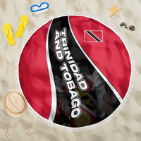 Trinidad and Tobago Flag Crest Design Beach Blanket with Bold Red Black Diagonal Layout - Wonder Print Shop