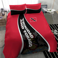 Trinidad and Tobago Flag Crest Design Bedding Set with Bold Red Black Diagonal Layout - Wonder Print Shop