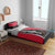 Trinidad and Tobago Flag Crest Design Bedding Set with Bold Red Black Diagonal Layout - Wonder Print Shop