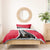 Trinidad and Tobago Flag Crest Design Bedding Set with Bold Red Black Diagonal Layout - Wonder Print Shop